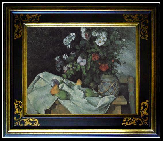 framed  Paul Cezanne Still Life with Flowers and Fruit, Ta083